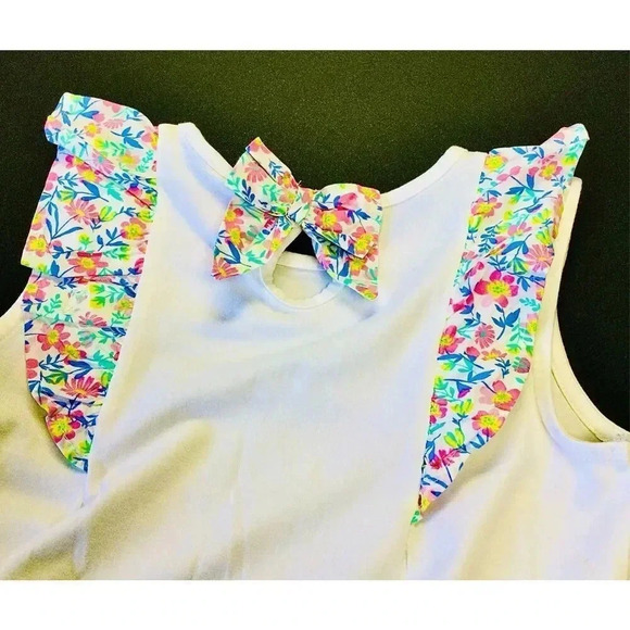 Tommy Bahama Gils White Multi Flutter Sleeve Top And Skirt Set 2 Piece Size 6 - Picture 6 of 15